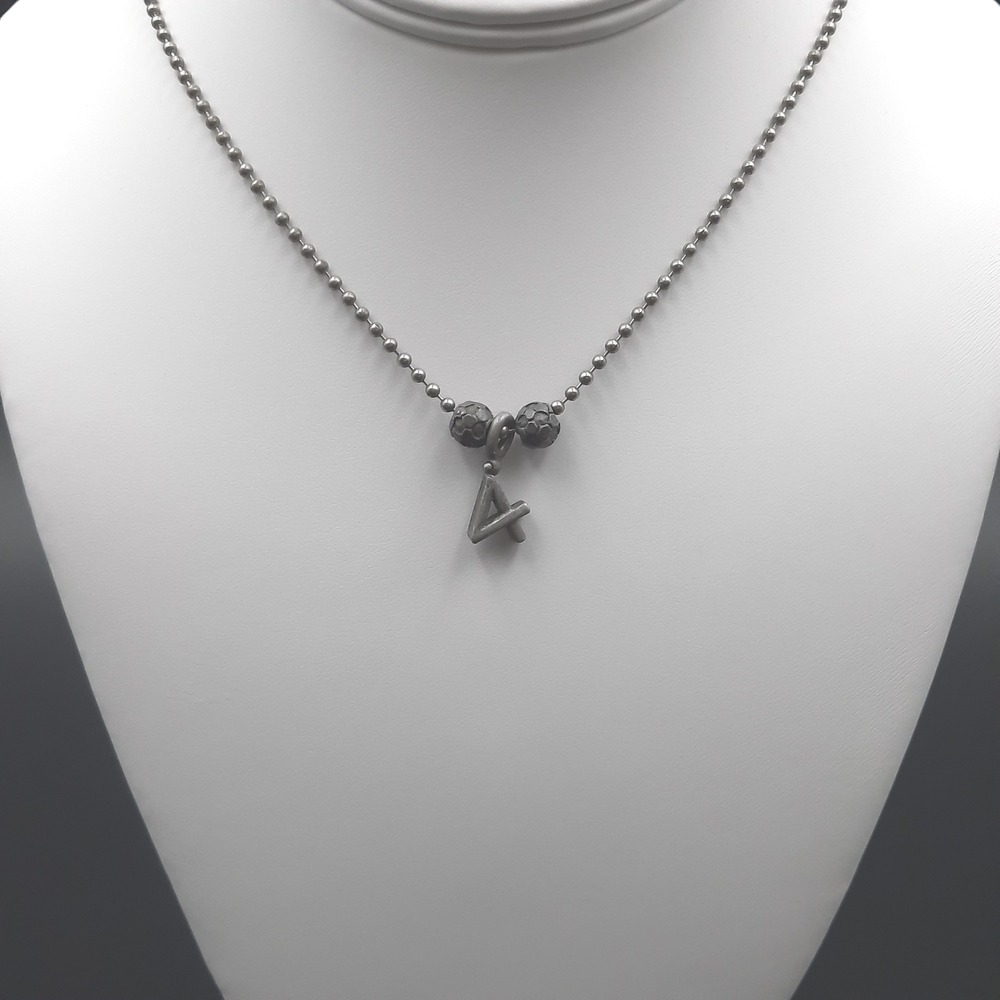 Soccer Ball & Number 4 Necklace, Sports Charm Jewelry,‎ Gunmetal Chain